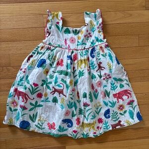 Mini Boden white jungle dress